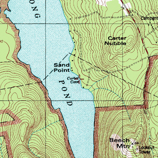 Topographic Map of Carter Cove, ME