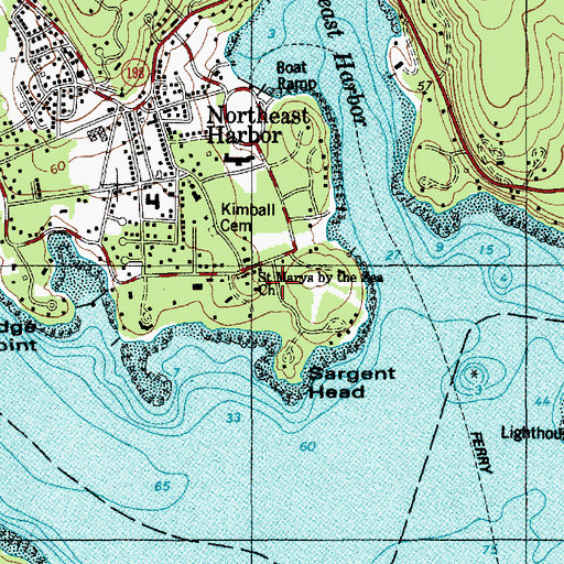 Topographic Map of Saint Marys by the Sea Church, ME