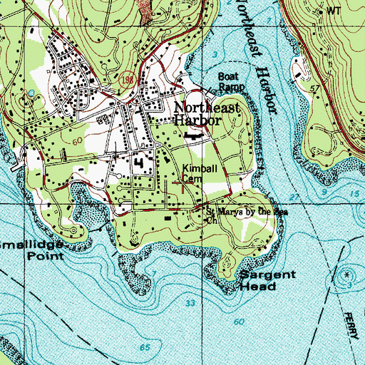 Topographic Map of Kimball Cemetery, ME