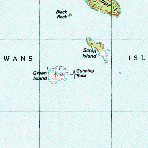 Topographic Map of Gunning Rock, ME
