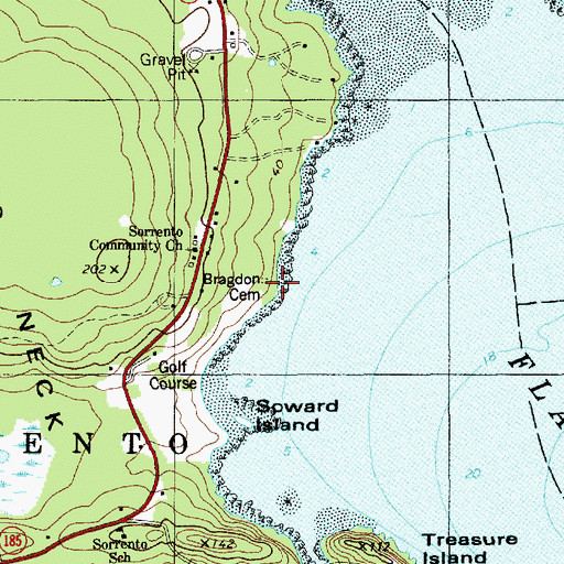 Topographic Map of Bragdon Cemetery, ME