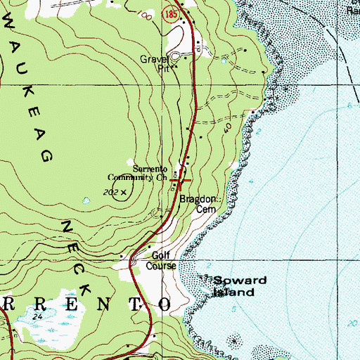 Topographic Map of Sorrento Community Church, ME
