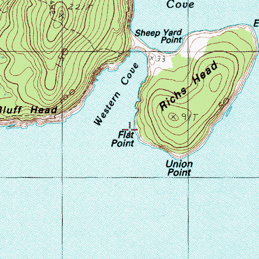 Topographic Map of Flat Point, ME