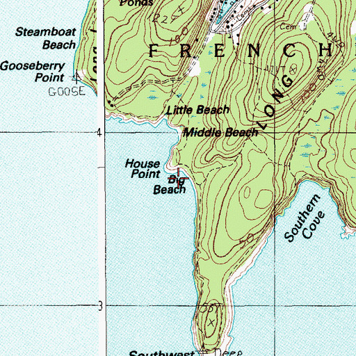 Topographic Map of Big Beach, ME