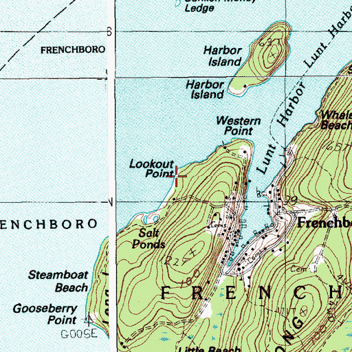 Topographic Map of Lookout Point, ME