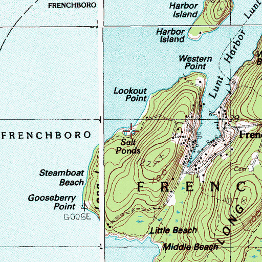 Topographic Map of Salt Ponds, ME