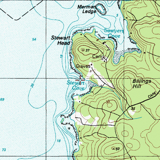 Topographic Map of Stewart Cove, ME