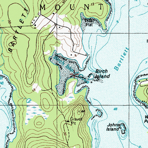 Topographic Map of Birch Island Cove, ME