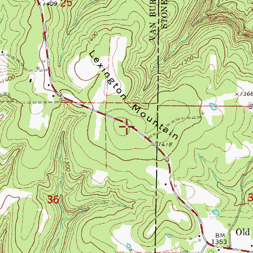 Topographic Map of Lexington Mountain, AR