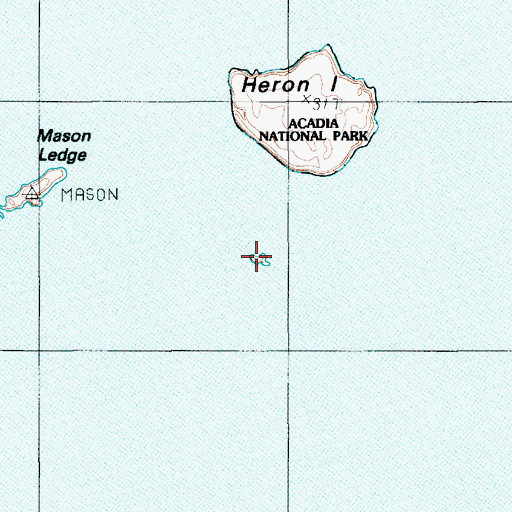 Topographic Map of Huron Island Point Ledge, ME