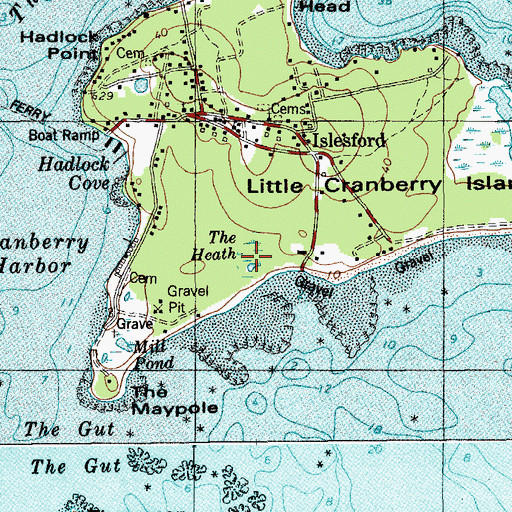 Topographic Map of The Heath, ME