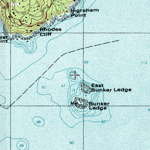 Topographic Map of Lewis Rock, ME