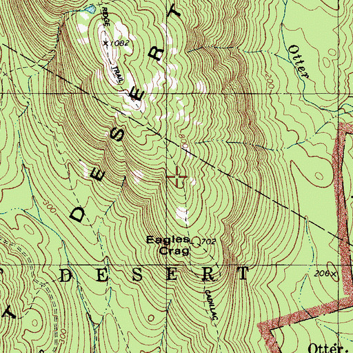 Topographic Map of Cadillac Mountain South Ridge Trail, ME