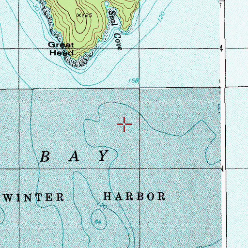 Topographic Map of Handiron Ledge, ME