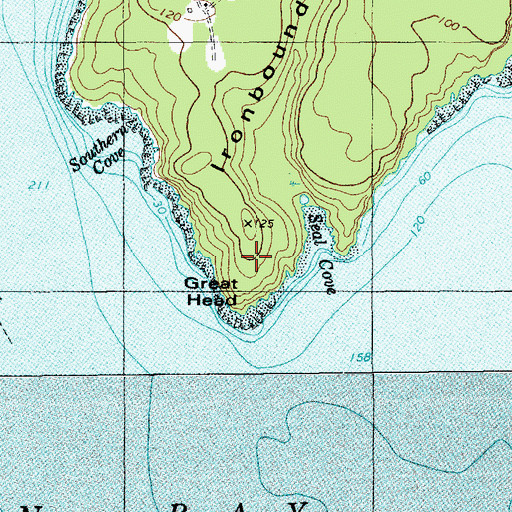 Topographic Map of Great Head, ME