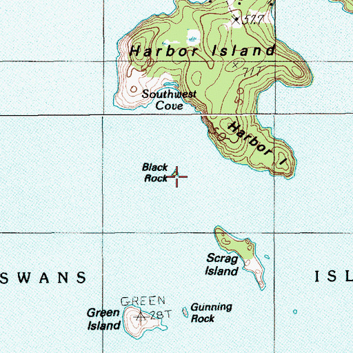 Topographic Map of Black Rock, ME