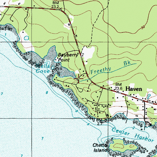 Topographic Map of Freethy Brook, ME