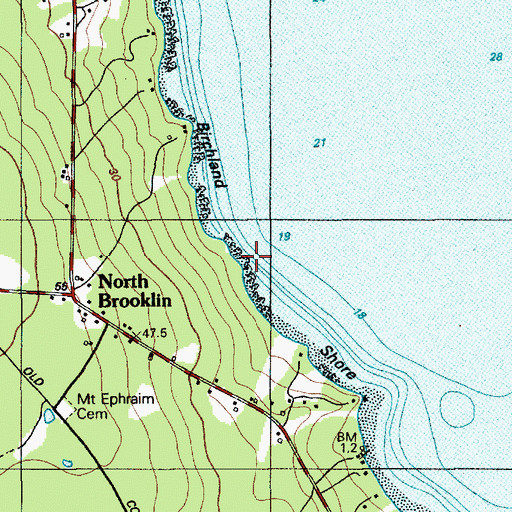 Topographic Map of Birchhead Shore, ME