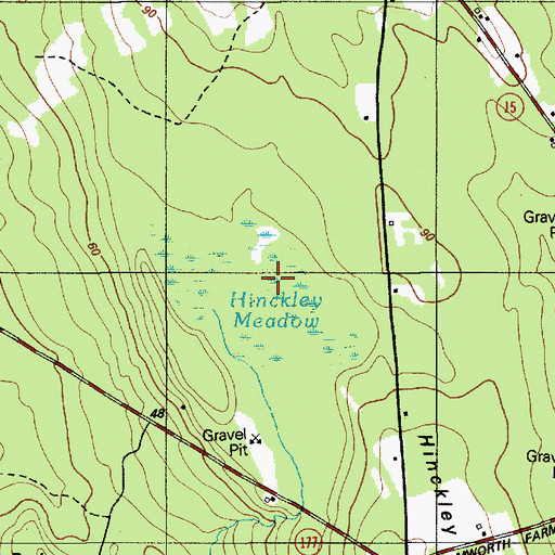 Topographic Map of Hinckley Meadow, ME