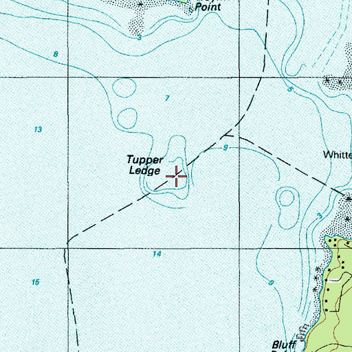 Topographic Map of Tupper Ledge, ME