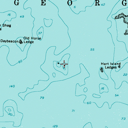 Topographic Map of The Sisters, ME
