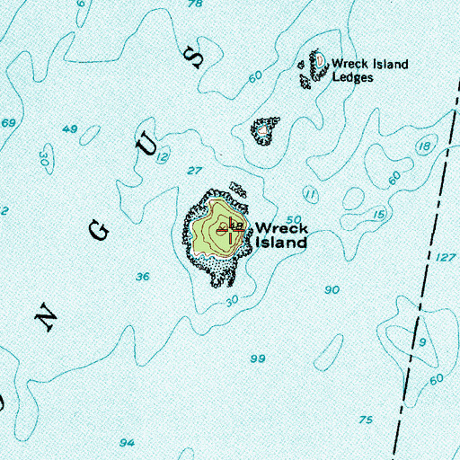 Topographic Map of Wreck Island, ME