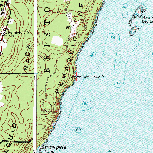 Topographic Map of Yellow Head, ME