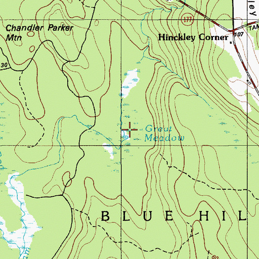 Topographic Map of Great Meadow, ME