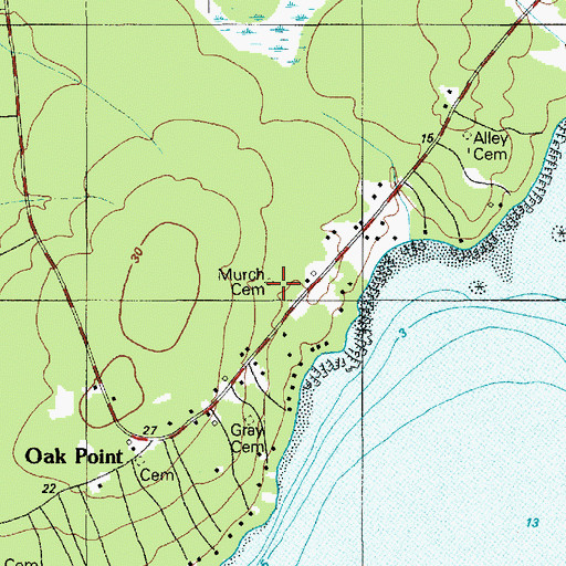 Topographic Map of Murch Cemetery, ME