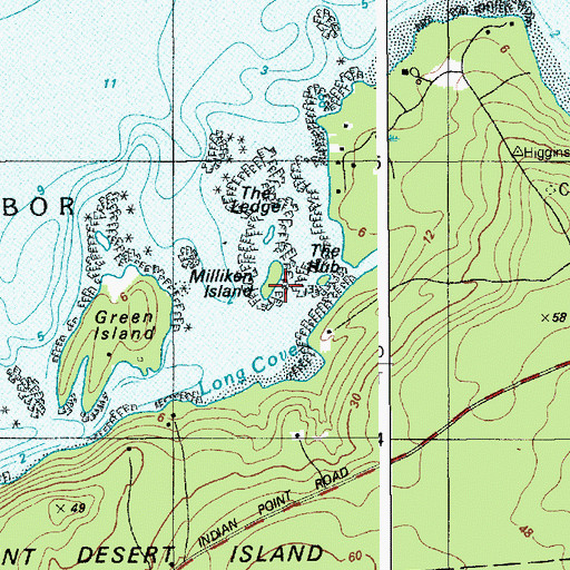 Topographic Map of Milliken Island, ME