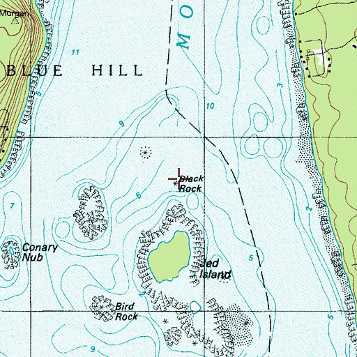Topographic Map of Black Rock, ME