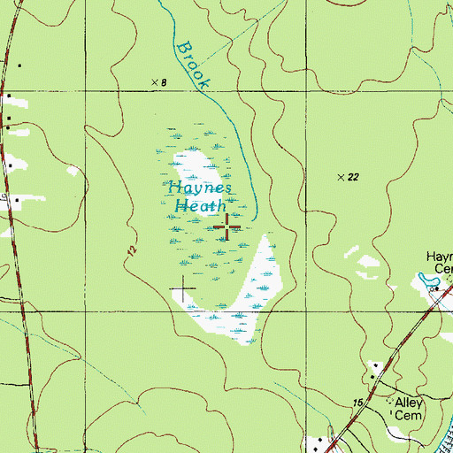 Topographic Map of Haynes Heath, ME