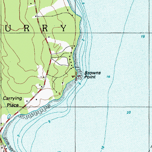 Topographic Map of Browns Point, ME