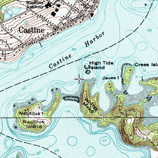 Topographic Map of Hosmer Ledge, ME
