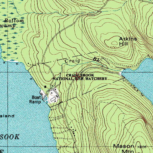 Topographic Map of Craig Brook National Fish Hatchery, ME