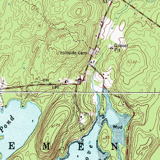 Topographic Map of Bremen, ME