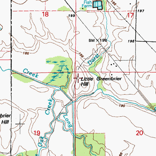 Topographic Map of Little Greenbrier Hill, AR