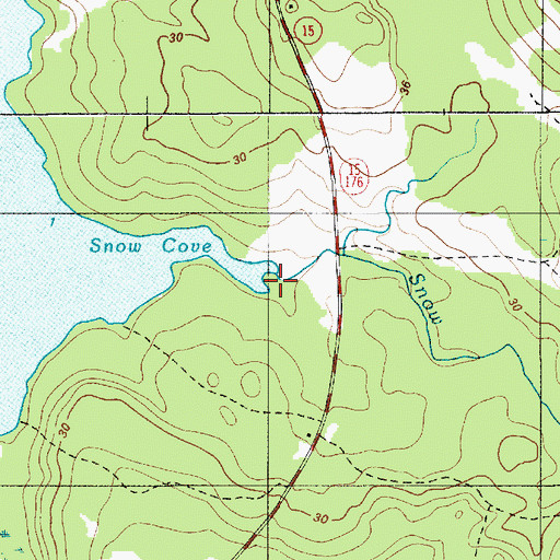 Topographic Map of Snow Brook, ME