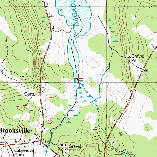 Topographic Map of Black Brook, ME