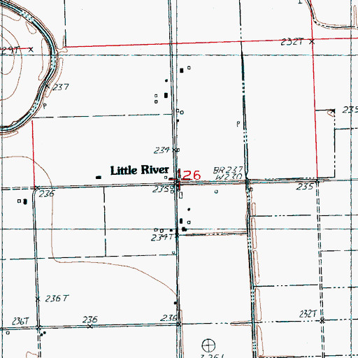 Topographic Map of Little River, AR