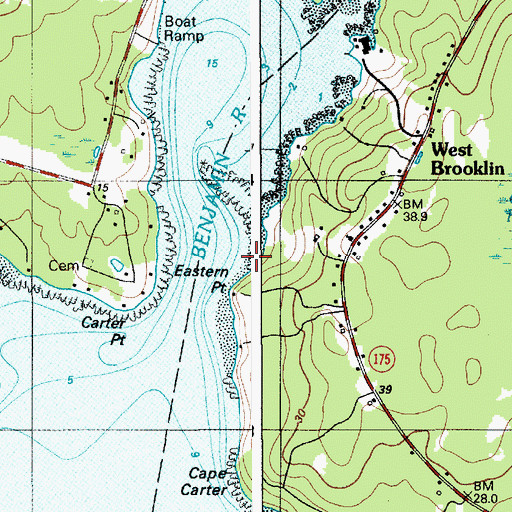 Topographic Map of Eastern Point, ME