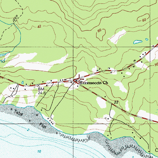 Topographic Map of Eccemoccin Church, ME