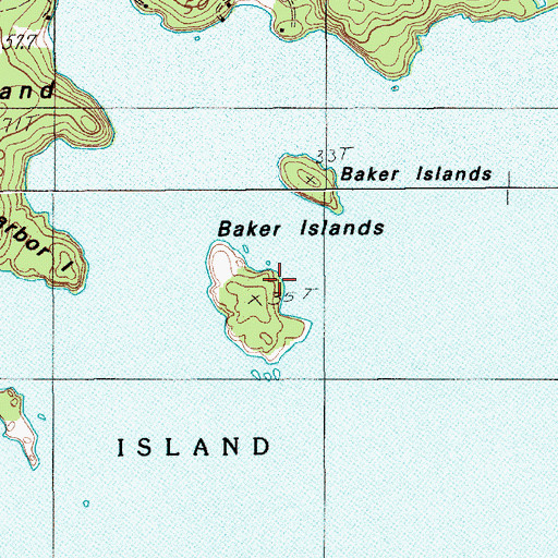 Topographic Map of Baker Island, ME