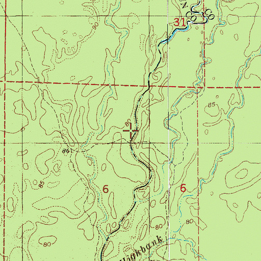 Topographic Map of Lloyd Ford, AR