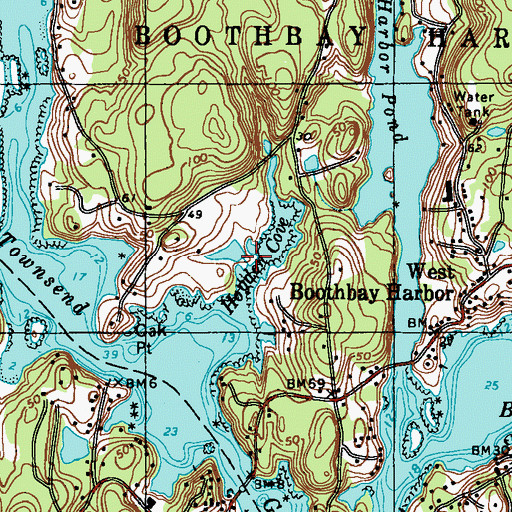 Topographic Map of Hogdon Cove, ME