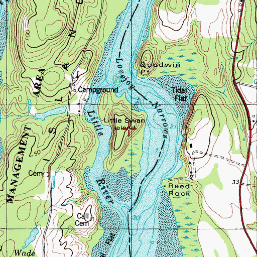 Topographic Map of Little Swan, ME