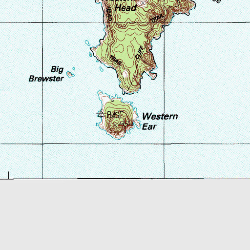Topographic Map of Western Ear Island, ME