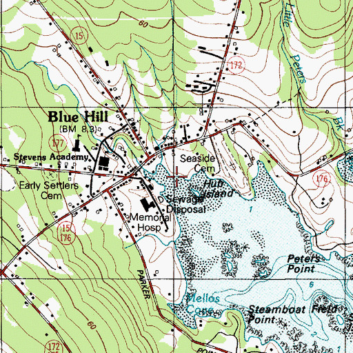 Topographic Map of Mill Stream, ME