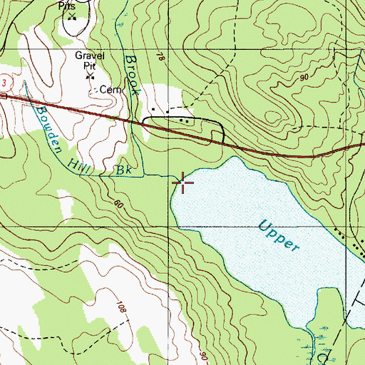 Topographic Map of Bowden Hill Brook, ME