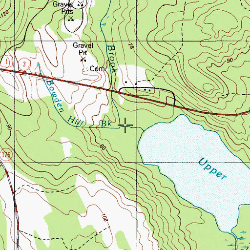 Topographic Map of Thompson Brook, ME